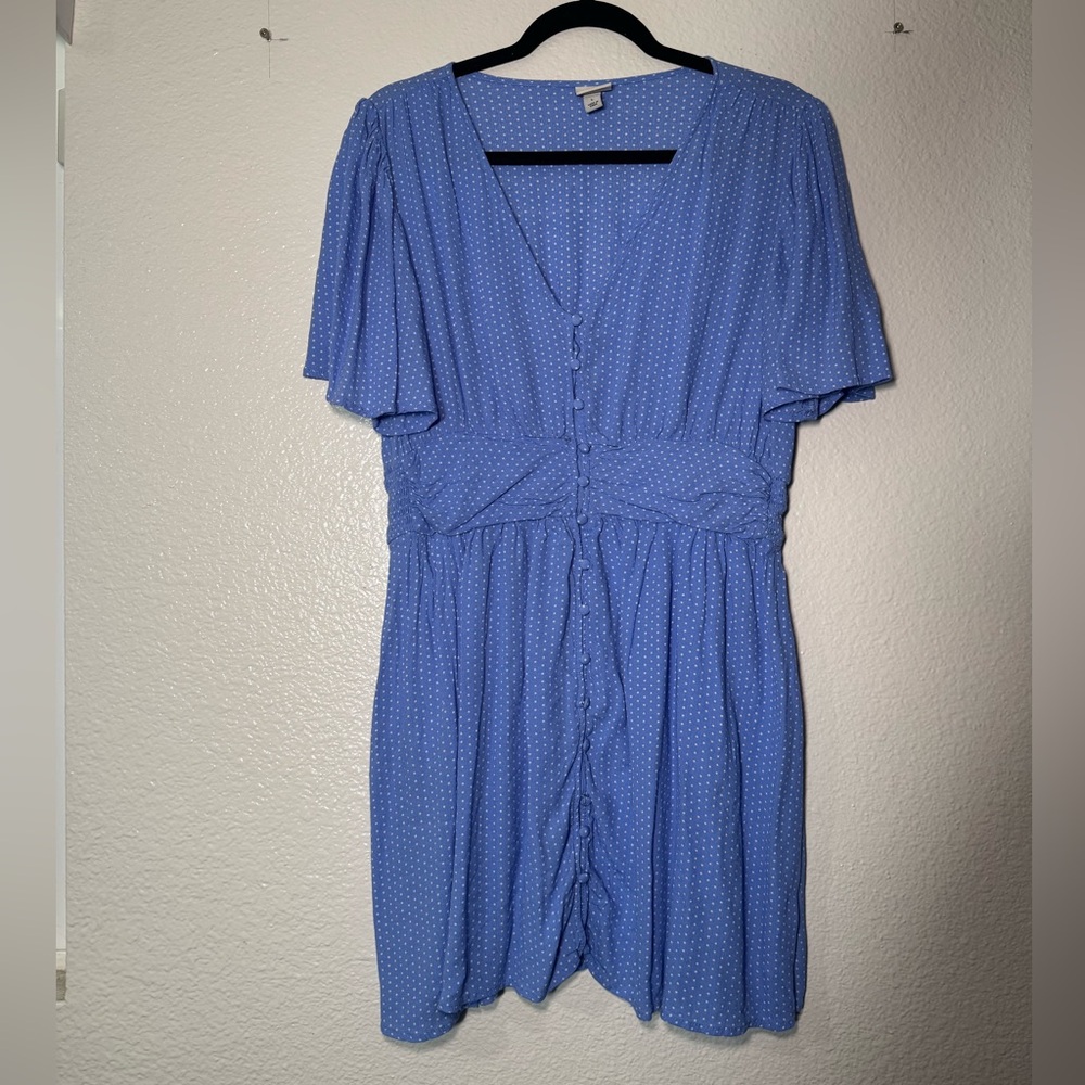 a new day Light Blue Polka Dot Mini Dress